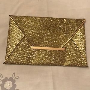Gold Glitter Envelope Styled Purse
